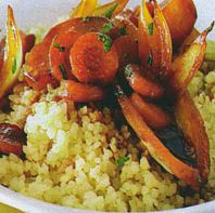 Salade de boulgour et légumes glacés au miel