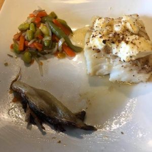 Dos de cabillaud au fromage de chèvre et miel